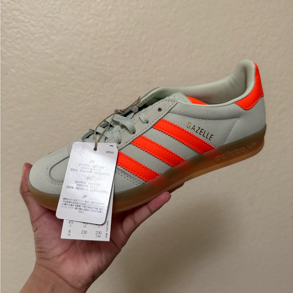 adidas Mint Green and Orange Sneakers